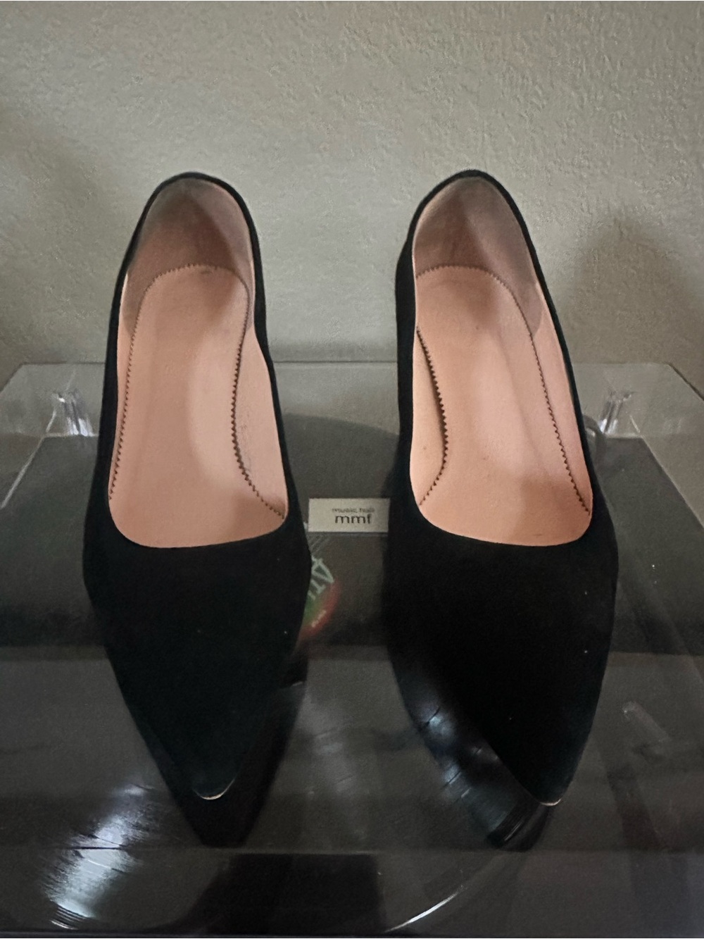 J. Crew Black Suede Pointed Block Heel Pumps - Picture 2 of 9